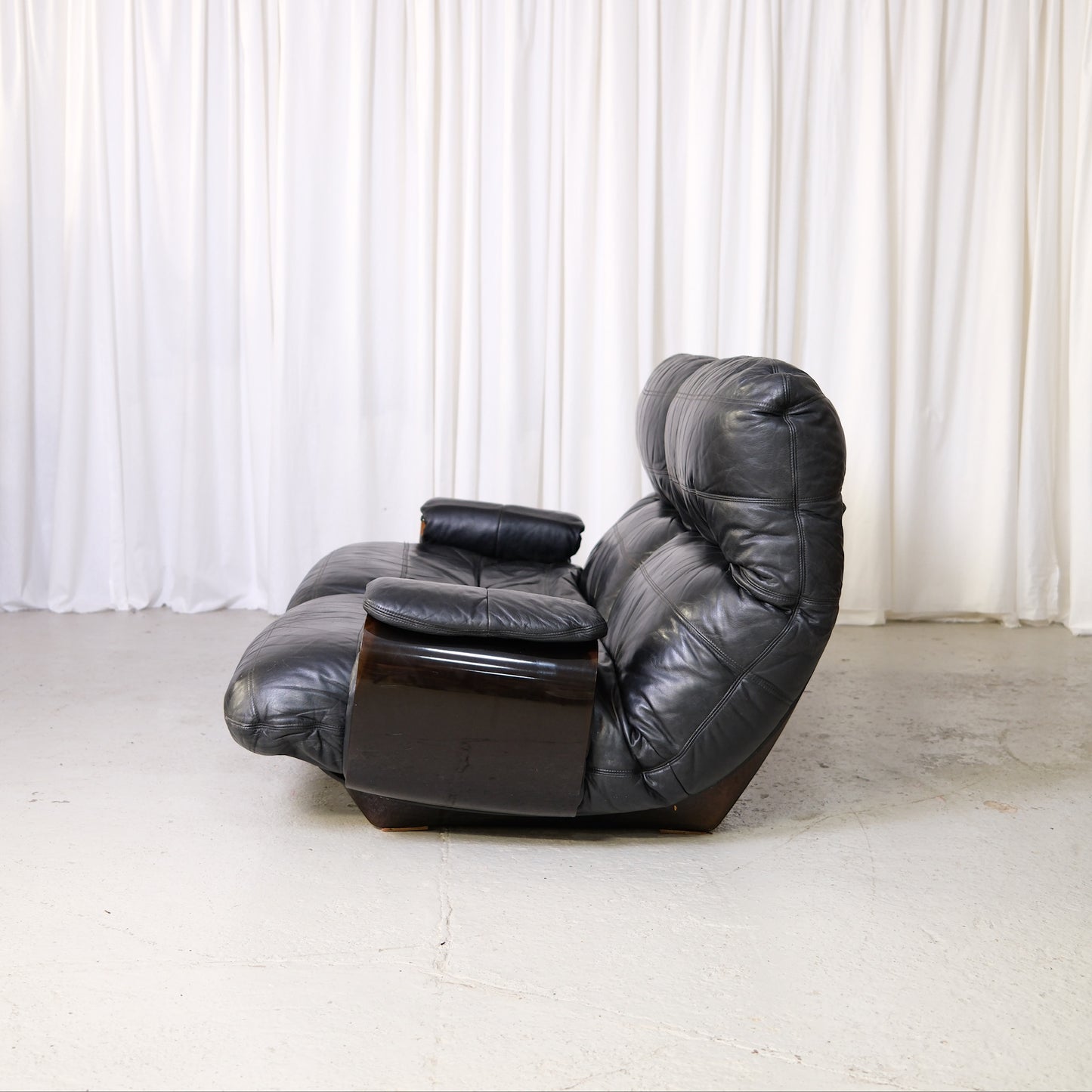 Ligne Roset Marsala 2-Seater Sofa in Black Leather