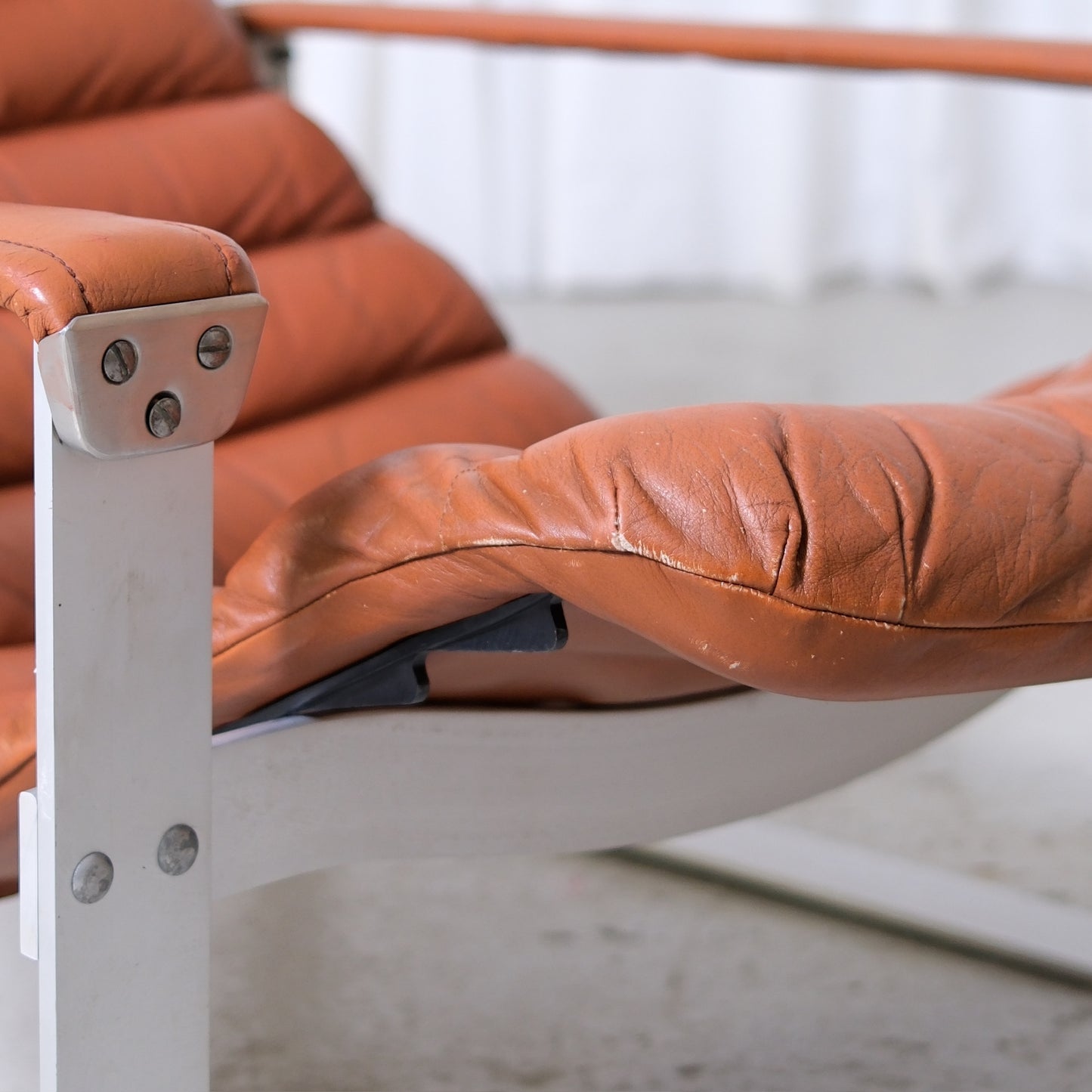 Ilmari Lappalainen Pulkka Lounge Chair in Brown Leather - Asko 1970s