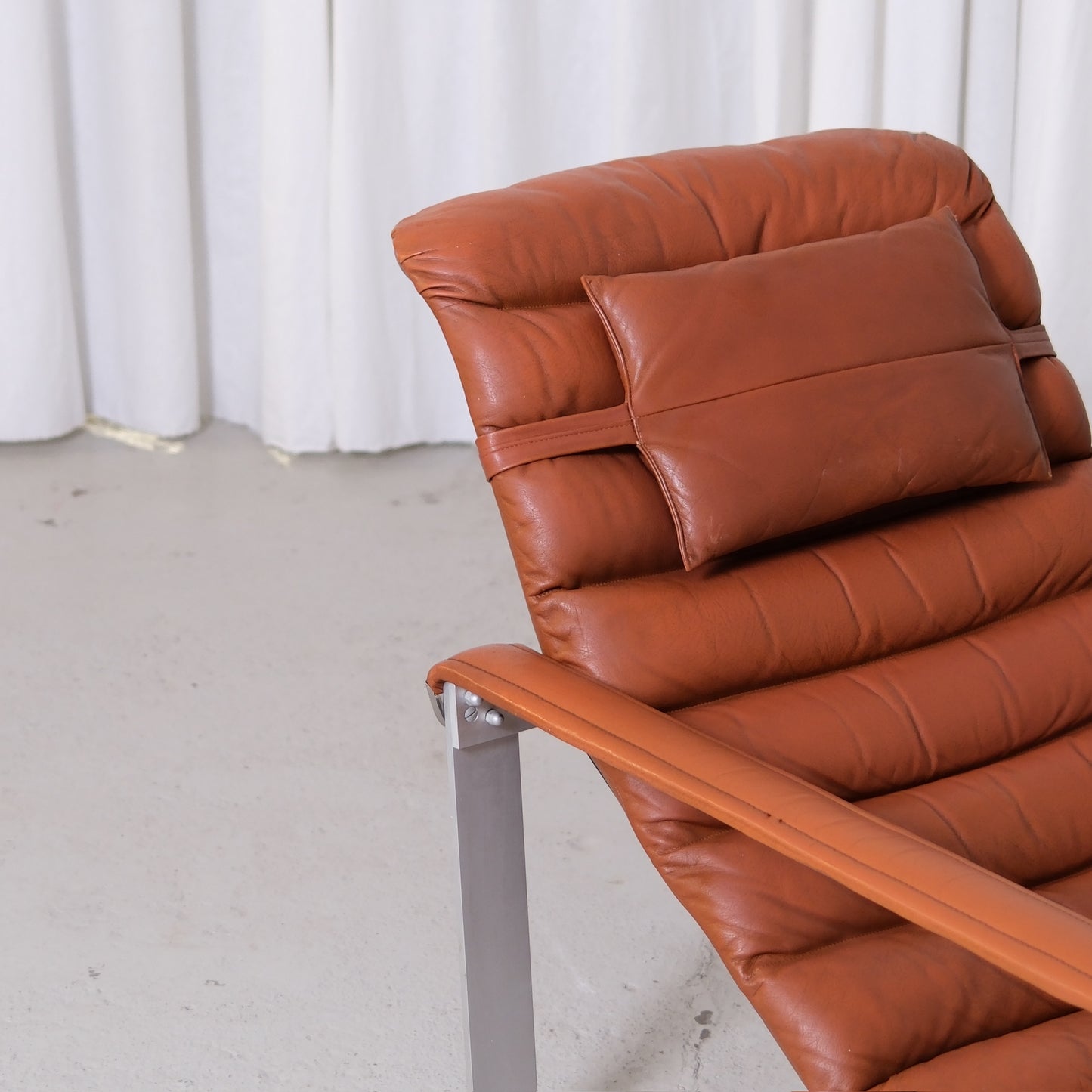 Ilmari Lappalainen Pulkka Lounge Chair in Brown Leather - Asko 1970s