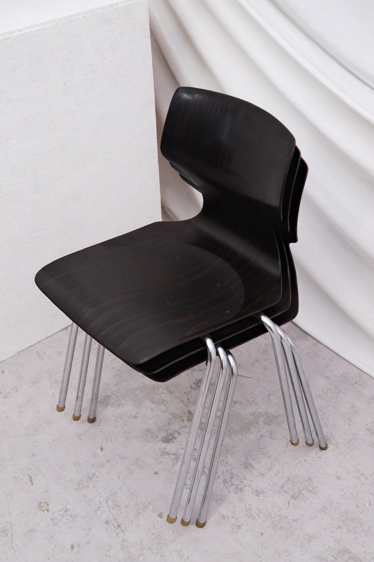 1970s Vintage Chrome and Wood Chairs - Pino Interiors