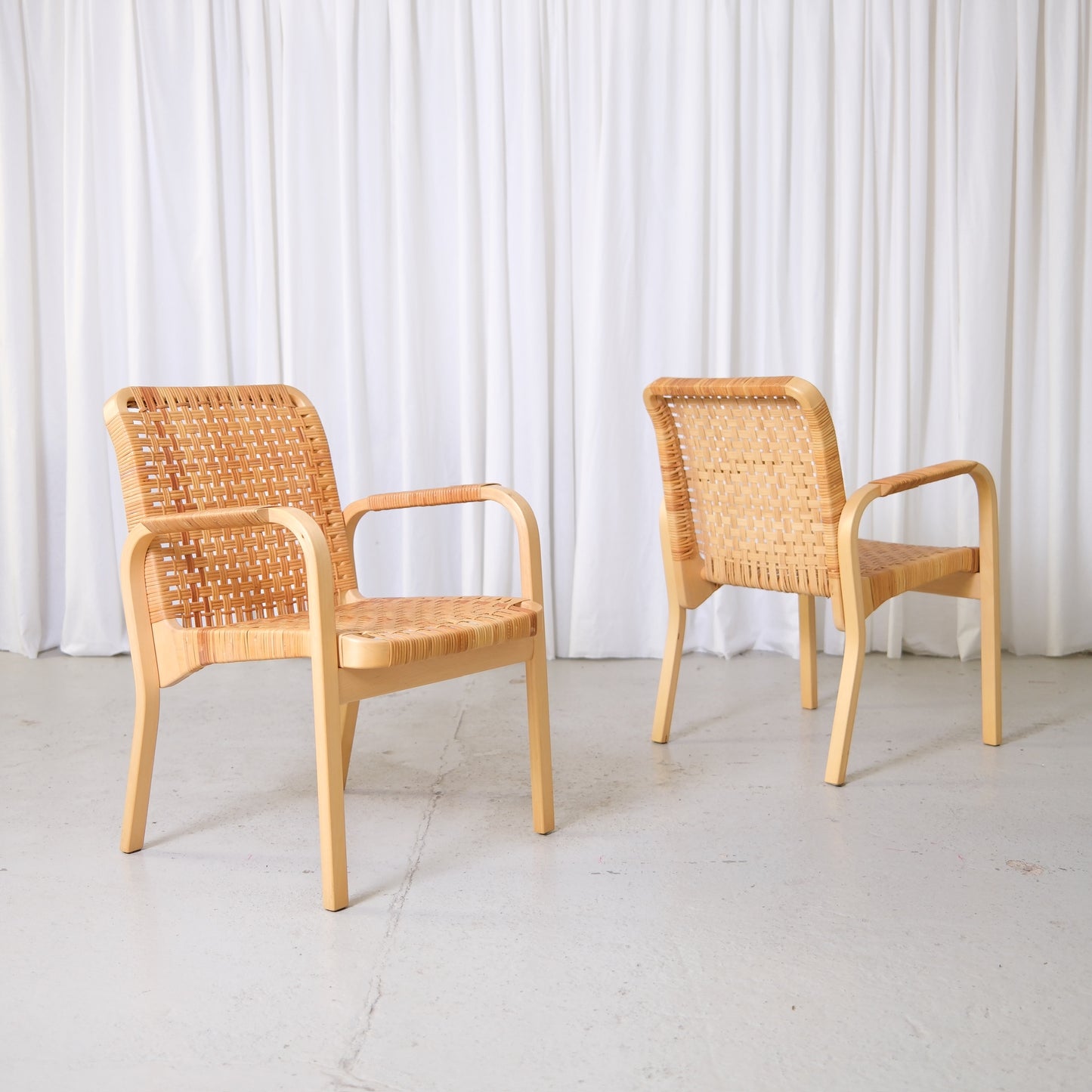Alvar Aalto Chair 45 with Rattan for Artek