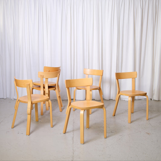 Alvar Aalto Artek 69 Birch Chairs