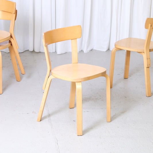 Artek 69 Chairs in Birch by Alvar Aalto