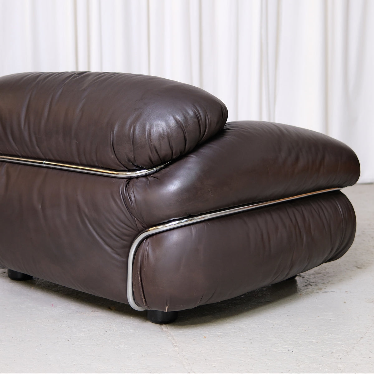 Gianfranco Frattini Sesann Armchair in Dark Brown Leather