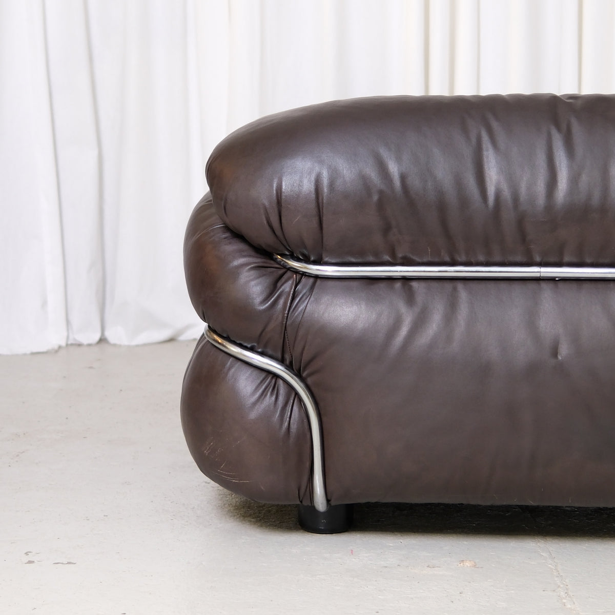 Gianfranco Frattini Sesann Armchair in Dark Brown Leather
