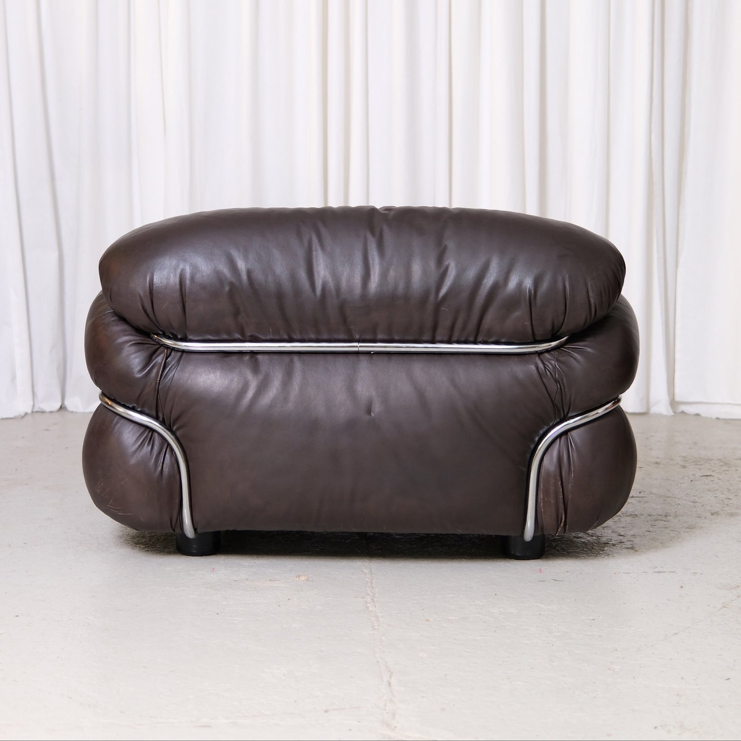 Gianfranco Frattini Sesann Armchair in Dark Brown Leather