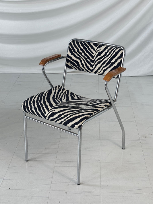 Vintage Tubular Steel Chairs with Zebra Upholstery