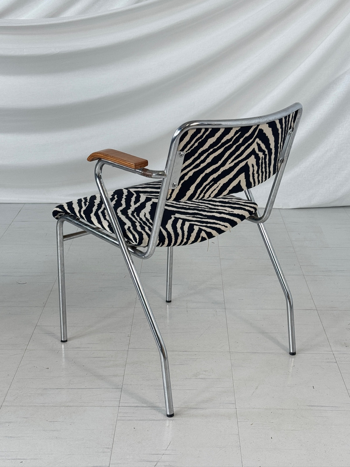 Vintage-teräsputkituolit, Zebra-verhoilu, 10 kpl