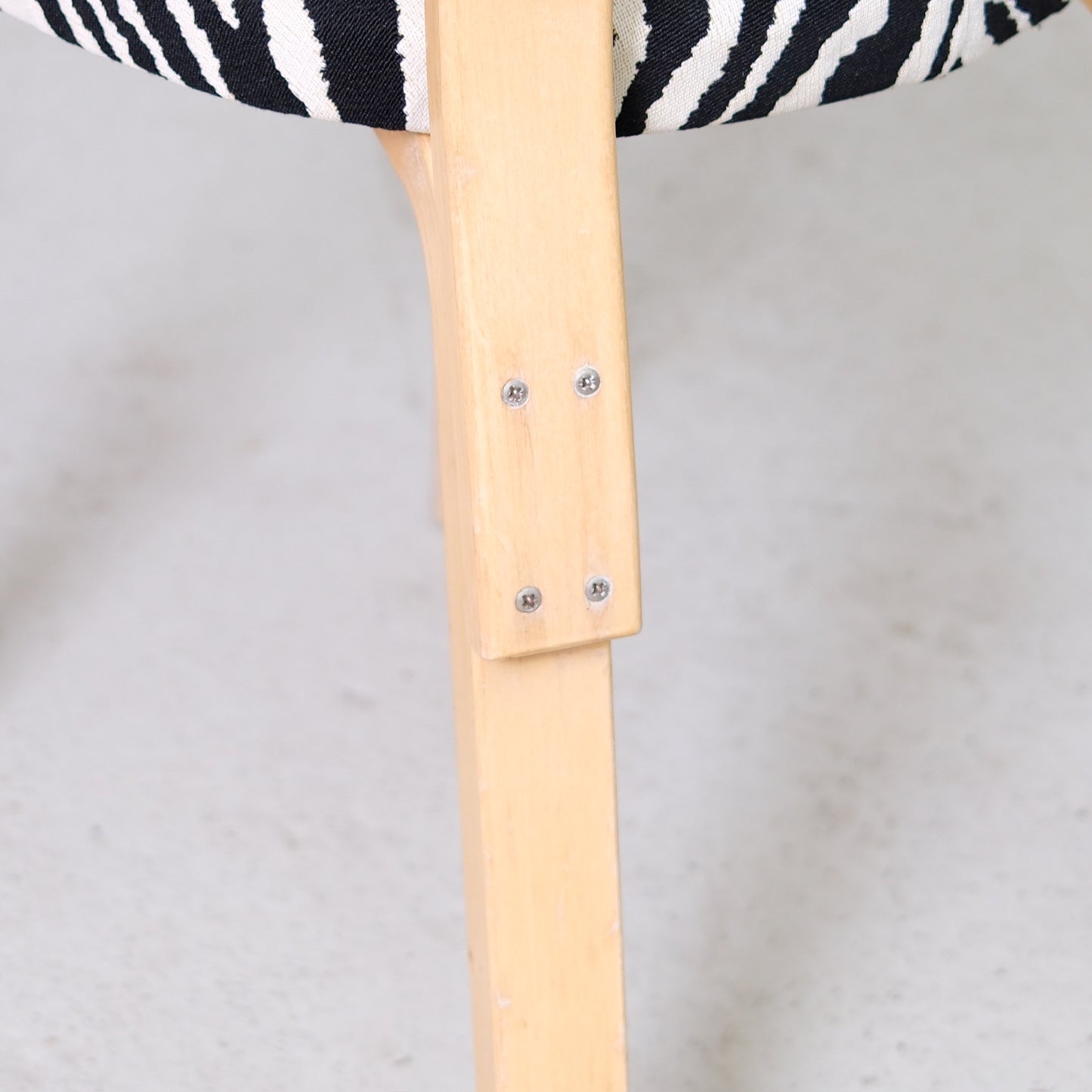 Artek Chair 69 with Zebra Upholstery