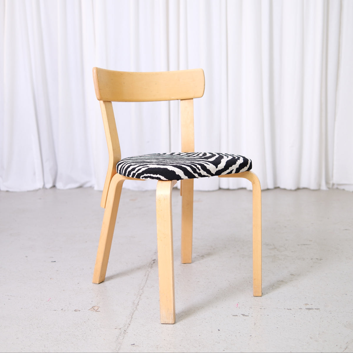 Artek Chair 69 with Zebra Upholstery