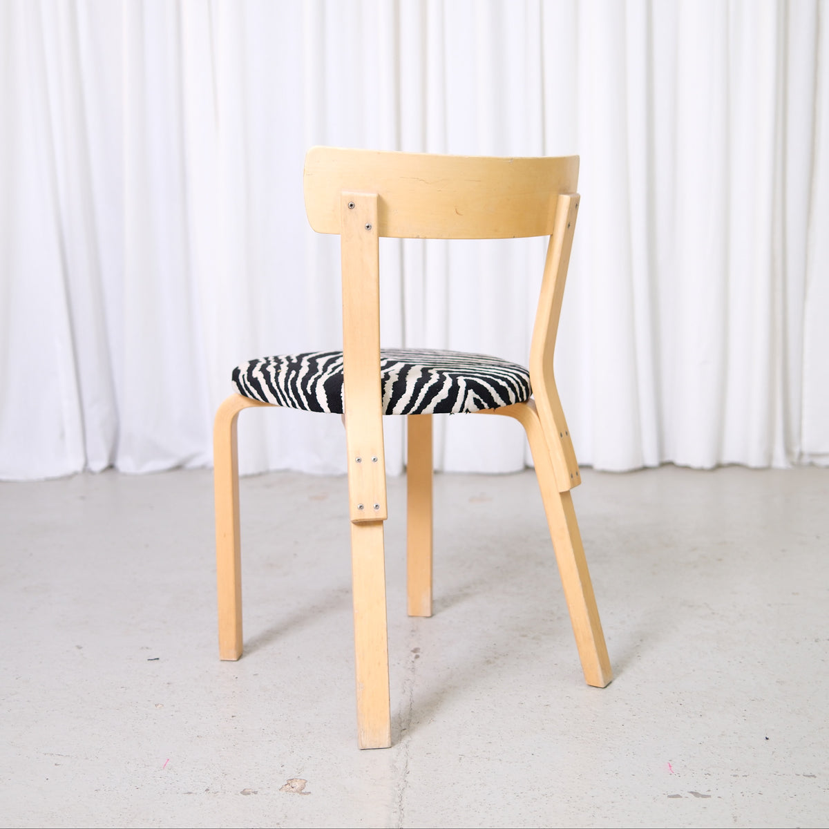 Artek Chair 69 with Zebra Upholstery