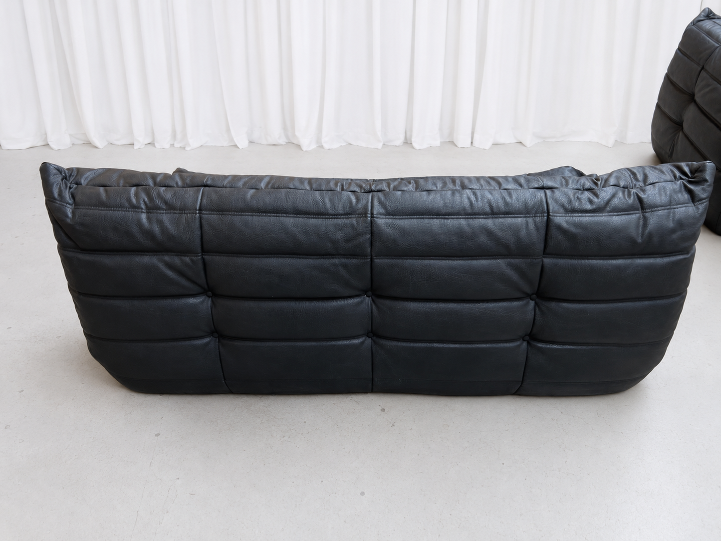 Ligne Roset Togo Sofa Set in Black Leather