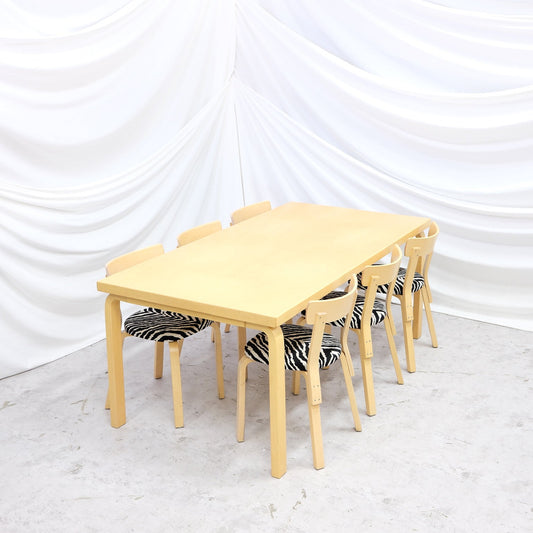 Vintage Alvar Aalto Table 83 by Artek in birch. Large rectangular dining or work table with timeless Finnish modern design. Worldwide shipping available.