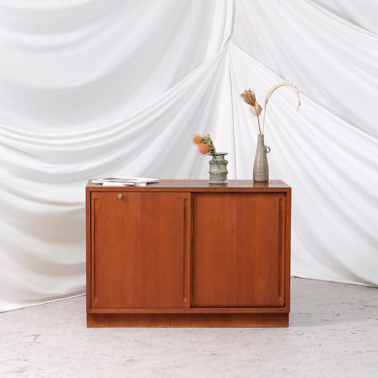 Vintage teak sideboard by Carl-Gustaf Hiort af Ornäs for HMN, Finland. Sliding doors, drawers, locks with keys. Worldwide shipping available.
