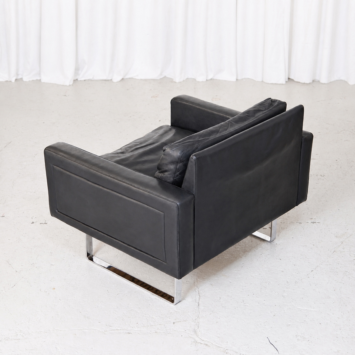 Jussi Peippo Hidalgo Armchair for Asko in Black Leather