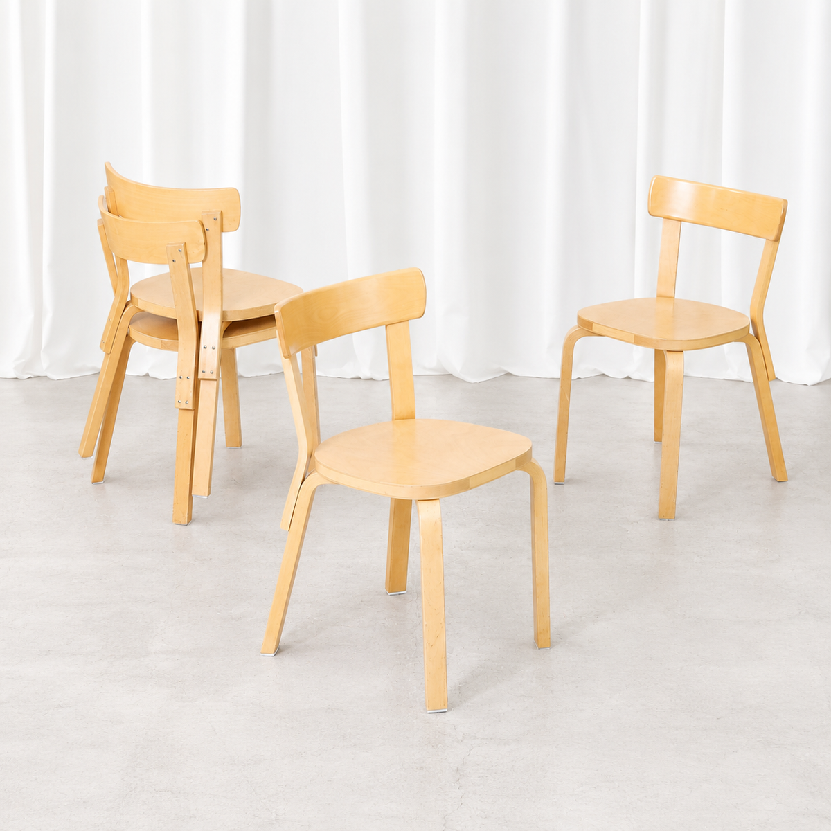 Artek Chair 69 in Birch by Alvar Aalto