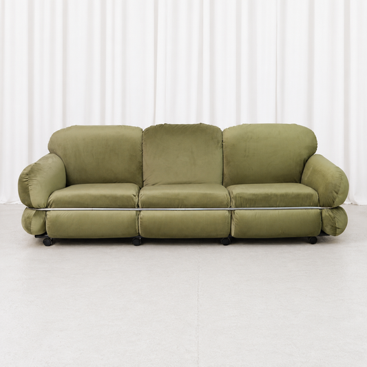 Hannibal Sofa by Isku in Olive Green, Designed by Kurt Hvitsjö