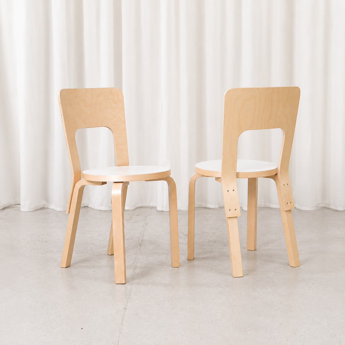 Artek 66 Chair White by Alvar Aalto