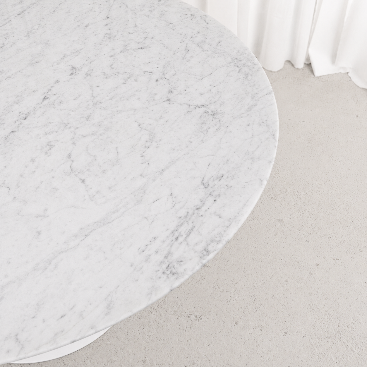 Eero Saarinen Tulip Dining Table by Knoll with White Marble Top