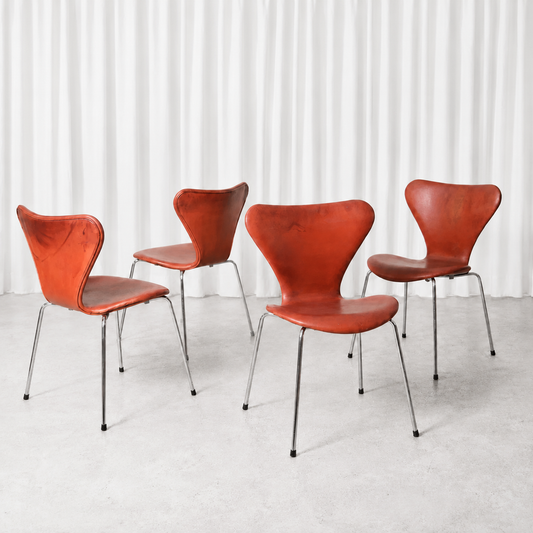 Fritz Hansen Series 7 Chair in Cognac Leather
