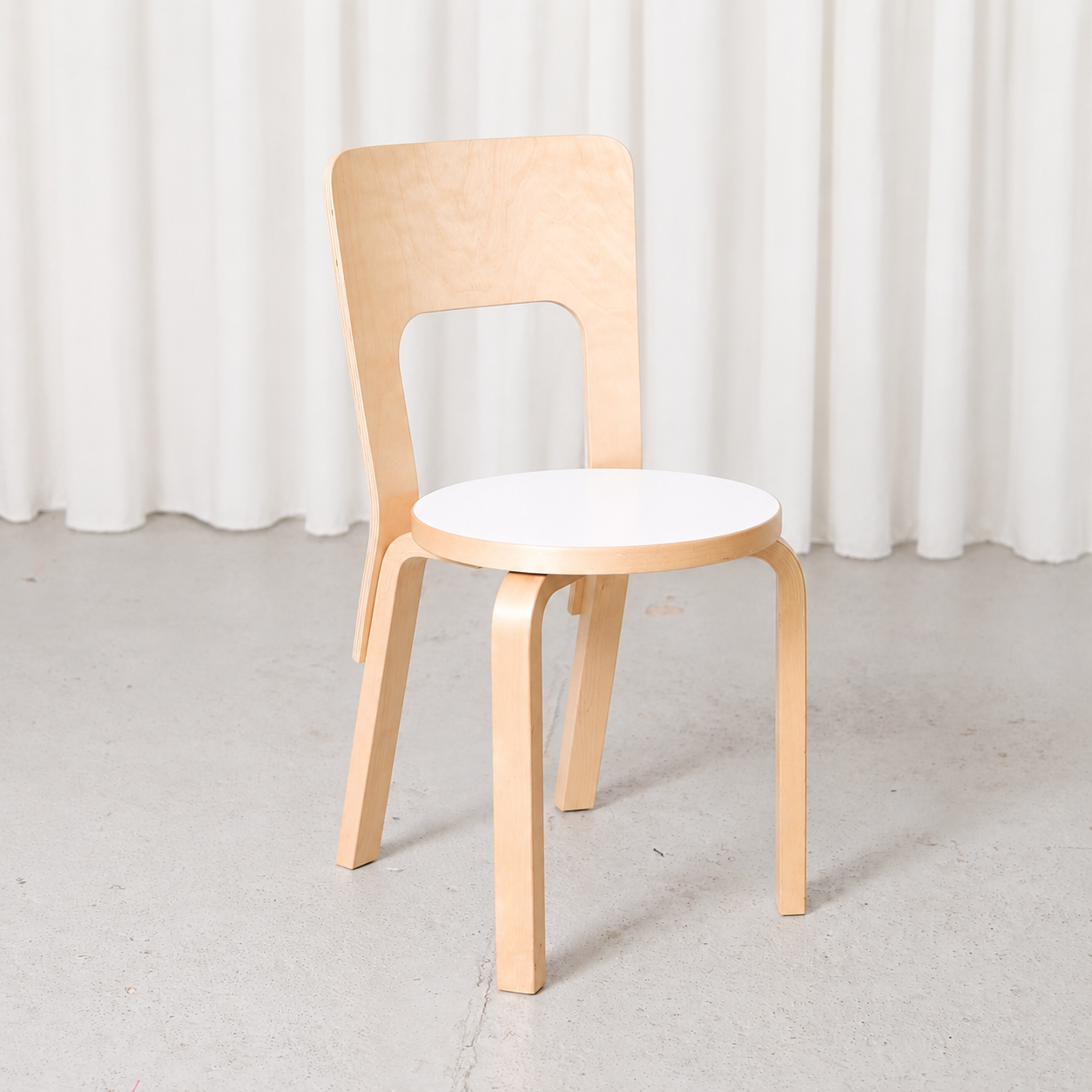 Artek 66 Chair White by Alvar Aalto