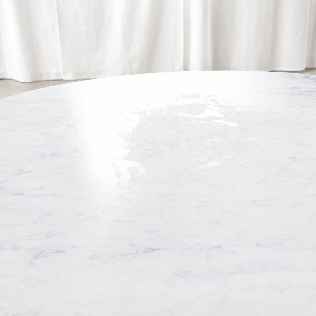 Eero Saarinen Tulip Dining Table by Knoll with White Marble Top