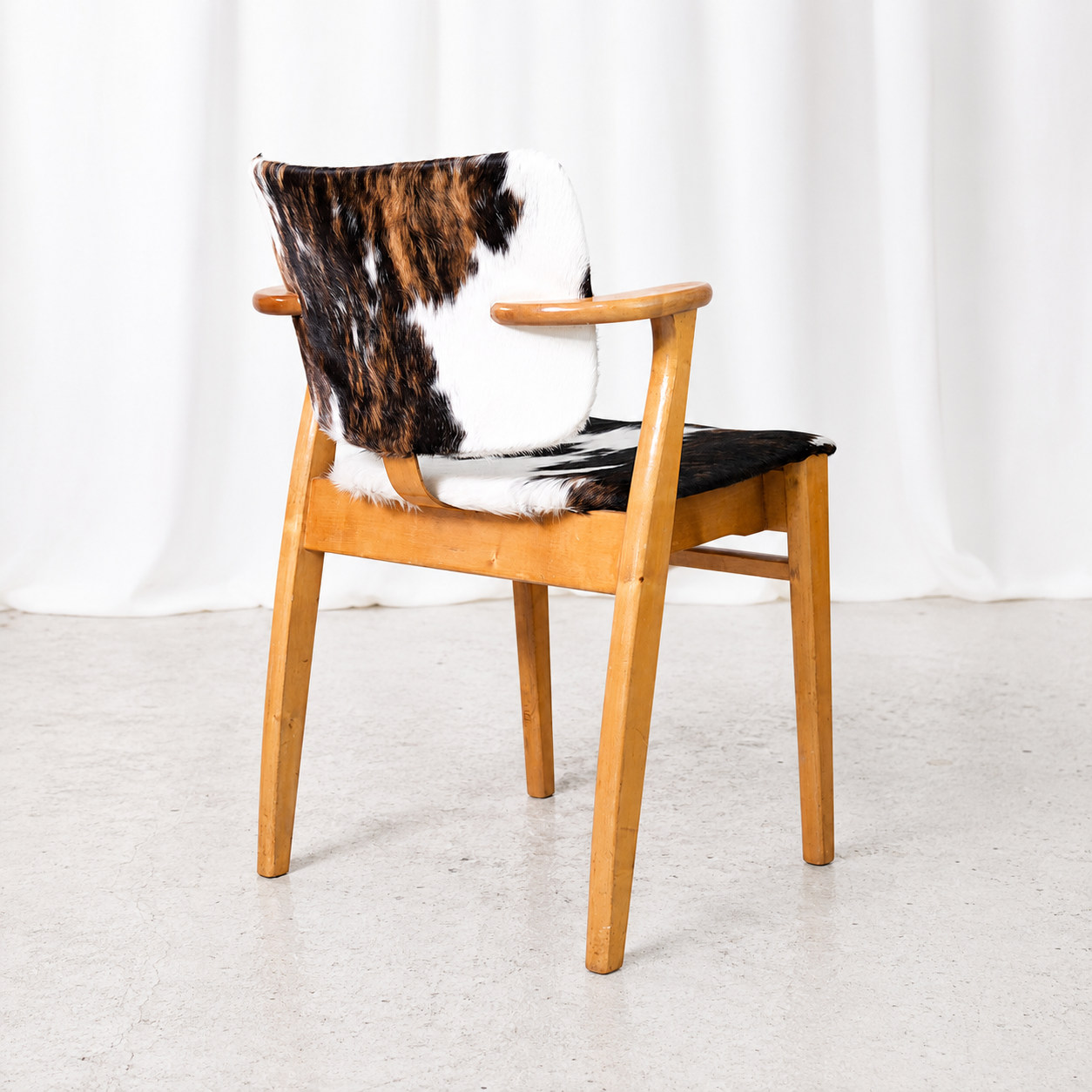 Ilmari Tapiovaara Domus Chairs with Cowhide Upholstery