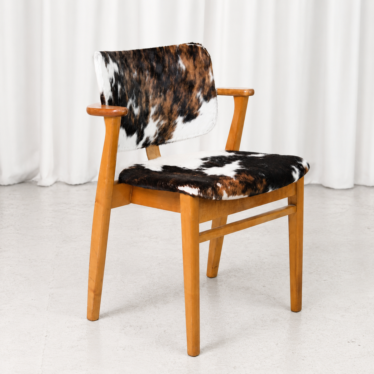 Ilmari Tapiovaara Domus Chairs with Cowhide Upholstery