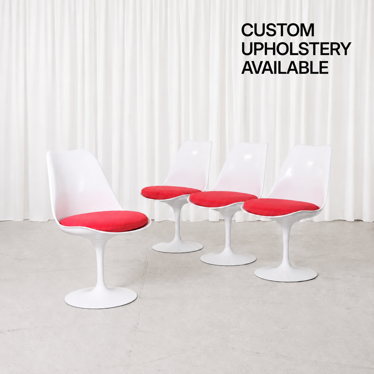 Eero Saarinen Tulip Chair for Knoll in White and Red
