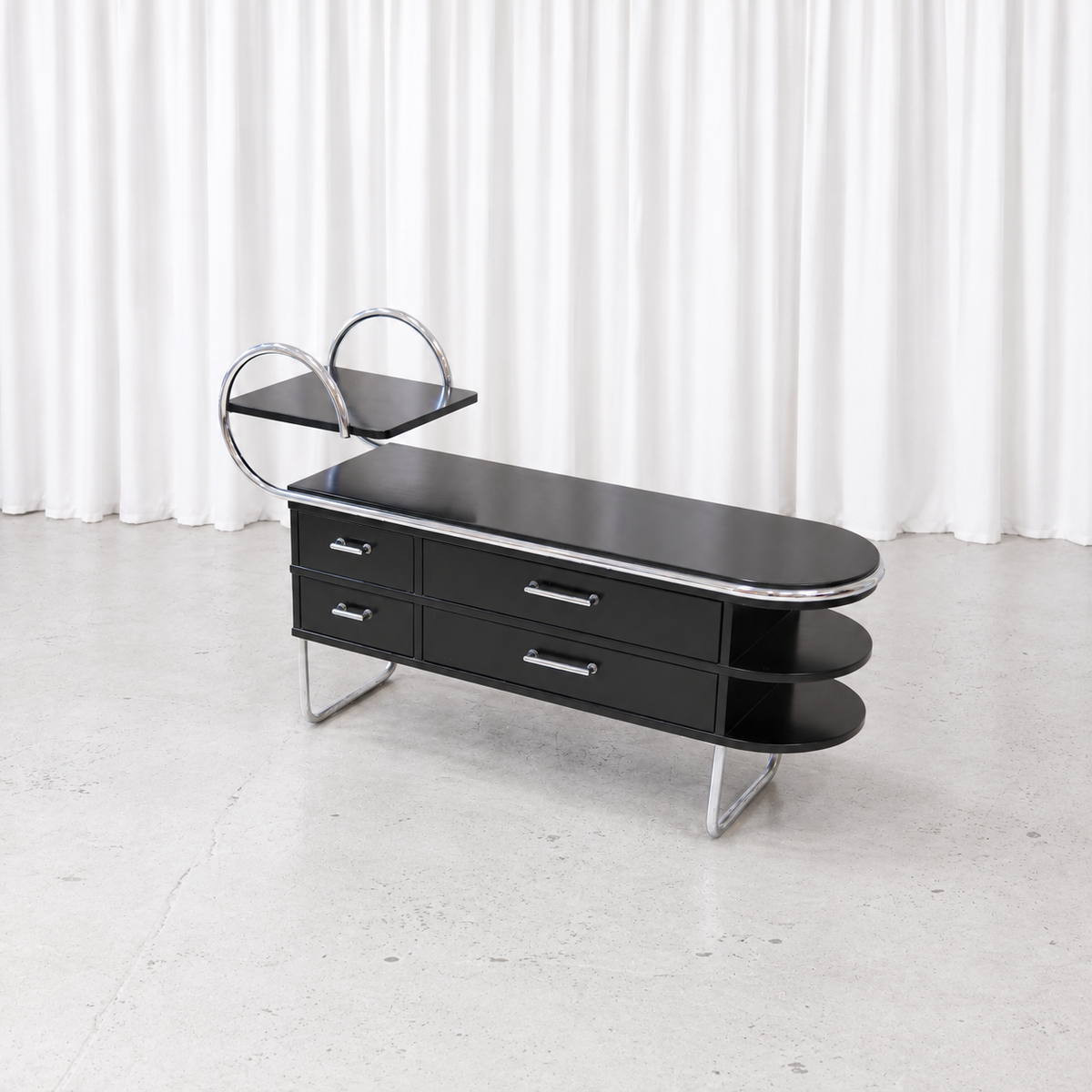 Post Deco 1300 credenza viewed from above at an angle